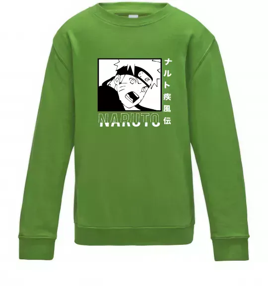 Дитячий світшот Naruto чорно-білий Лаймовий фото