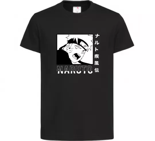 Детская футболка Naruto чорно-білий Черный фото