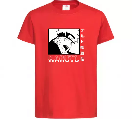 Детская футболка Naruto чорно-білий Красный фото