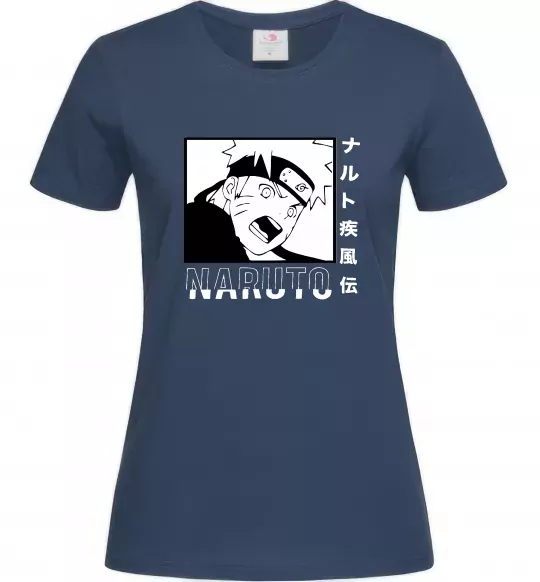 Жіноча футболка Naruto чорно-білий Темно-синій фото