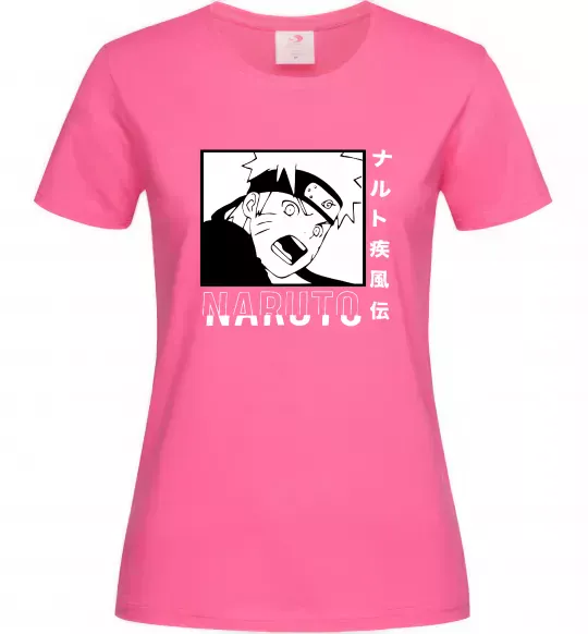 Жіноча футболка Naruto чорно-білий Яскраво-рожевий фото