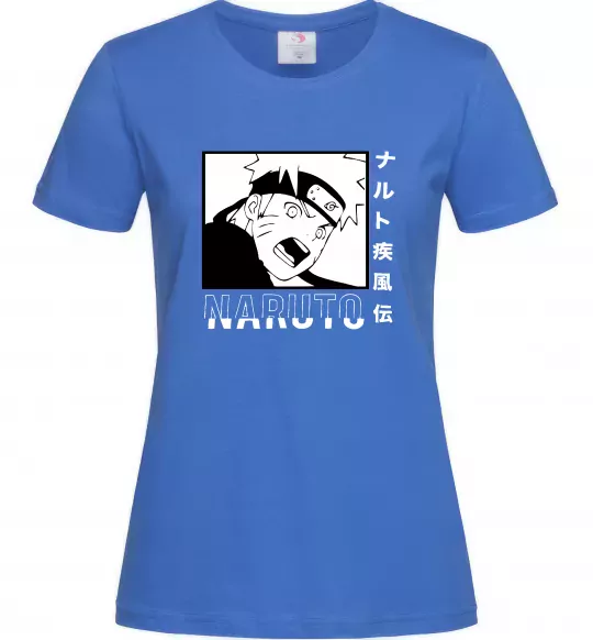 Жіноча футболка Naruto чорно-білий Яскраво-синій фото