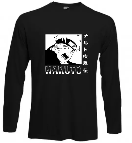Лонгслив Naruto чорно-білий Черный фото