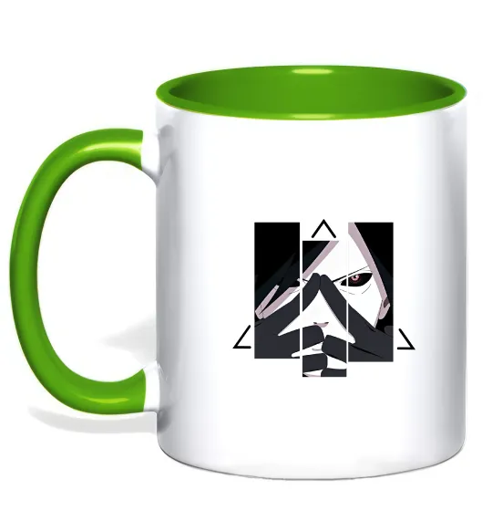 Чашка с цветной ручкой Madara Uchiha Лаймовый фото