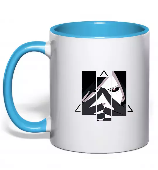 Чашка с цветной ручкой Madara Uchiha Голубой фото