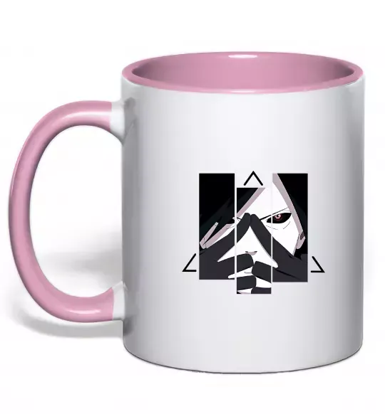 Чашка с цветной ручкой Madara Uchiha Нежно розовый фото