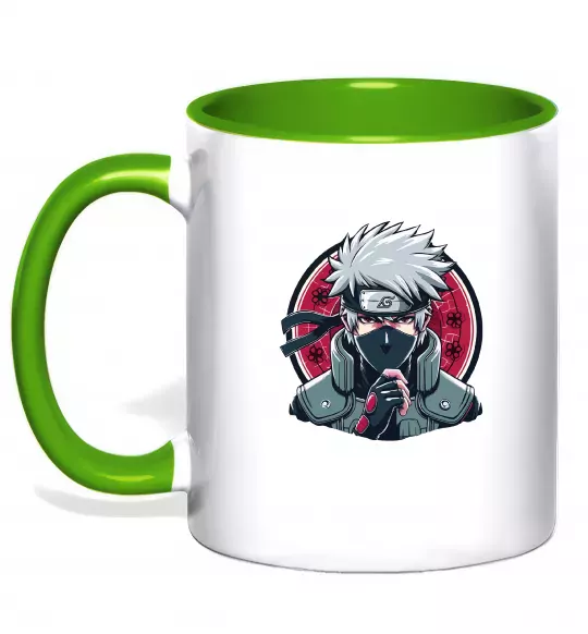 Чашка з кольоровою ручкою Какаші Наруто Зелений фото
