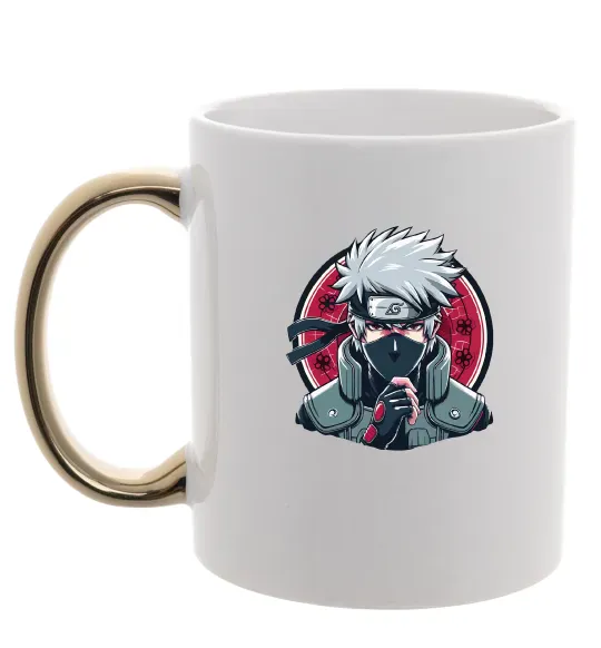 Чашка з кольоровою ручкою Какаші Наруто Золото фото