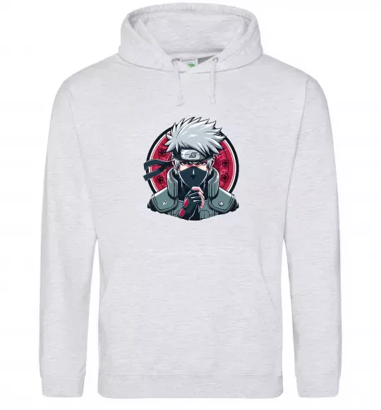 Жіноча толстовка (худі) Какаші Наруто Сірий меланж фото