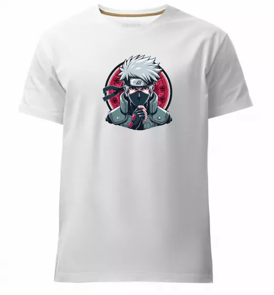 Чоловіча преміум футболка Какаші Наруто Білий фото