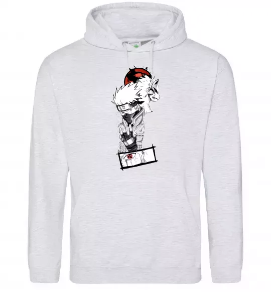 Жіноча толстовка (худі) Naruto Kakashi Сірий меланж фото