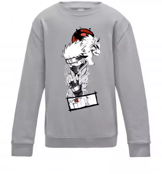 Дитячий світшот Naruto Kakashi Сірий меланж фото