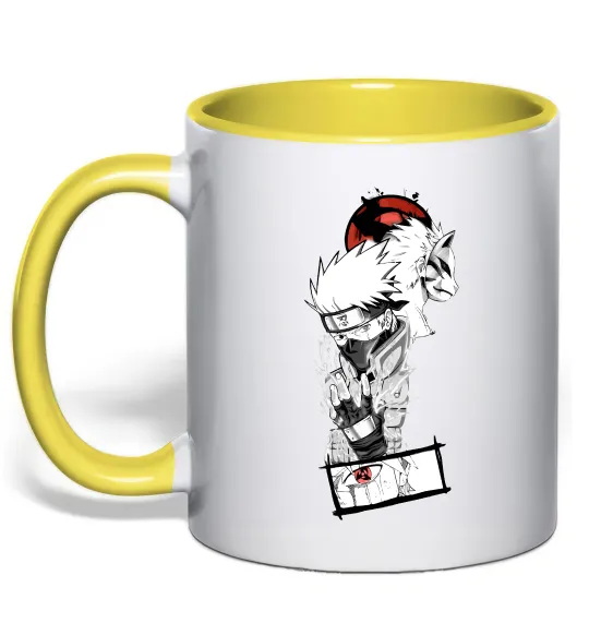 Чашка с цветной ручкой Naruto Kakashi Лимонный фото