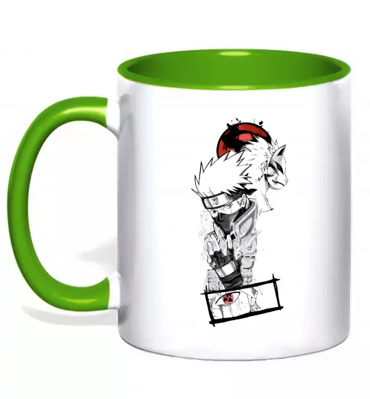 Чашка з кольоровою ручкою Naruto Kakashi Зелений фото