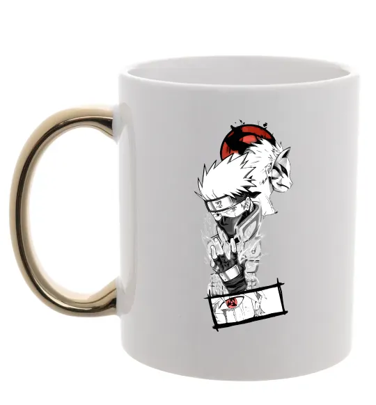 Чашка з кольоровою ручкою Naruto Kakashi Золото фото