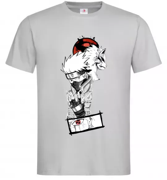 Чоловіча футболка Naruto Kakashi Сірий фото