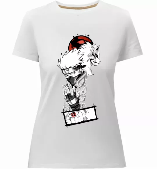 Жіноча преміум футболка Naruto Kakashi Білий фото