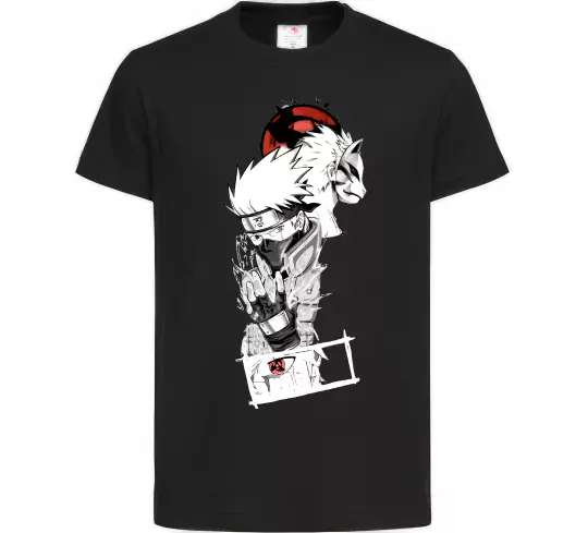 Дитяча футболка Naruto Kakashi Чорний фото