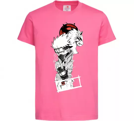 Дитяча футболка Naruto Kakashi Яскраво-рожевий фото