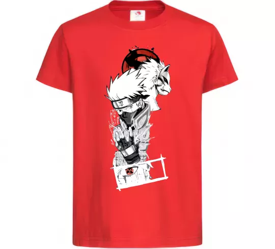 Дитяча футболка Naruto Kakashi Червоний фото