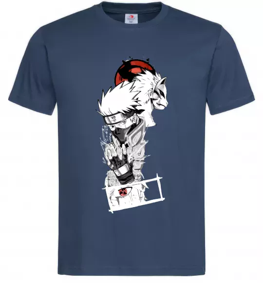 Чоловіча футболка Naruto Kakashi Темно-синій фото