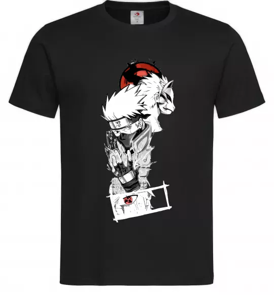 Чоловіча футболка Naruto Kakashi Чорний фото