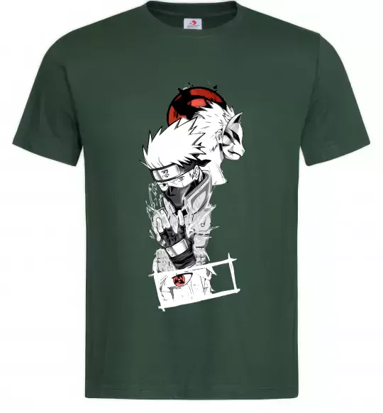 Чоловіча футболка Naruto Kakashi Темно-зелений фото