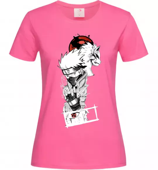 Жіноча футболка Naruto Kakashi Яскраво-рожевий фото