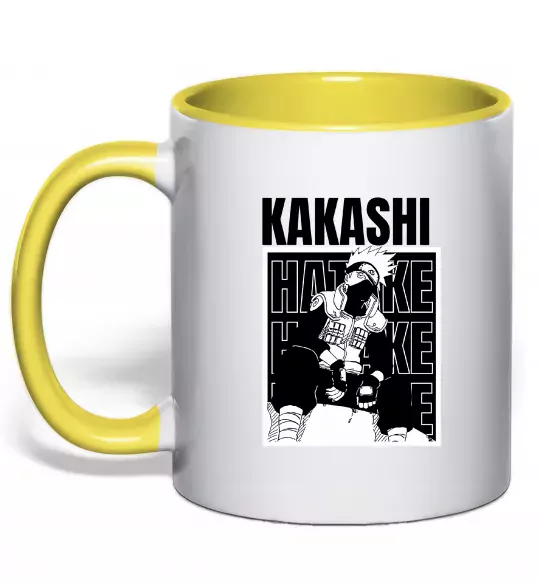 Чашка з кольоровою ручкою Kakashi Hatake Сонячно жовтий фото