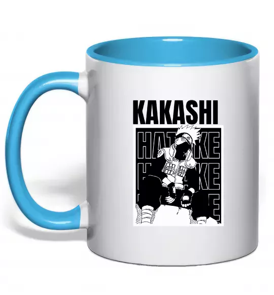 Чашка з кольоровою ручкою Kakashi Hatake Блакитний фото