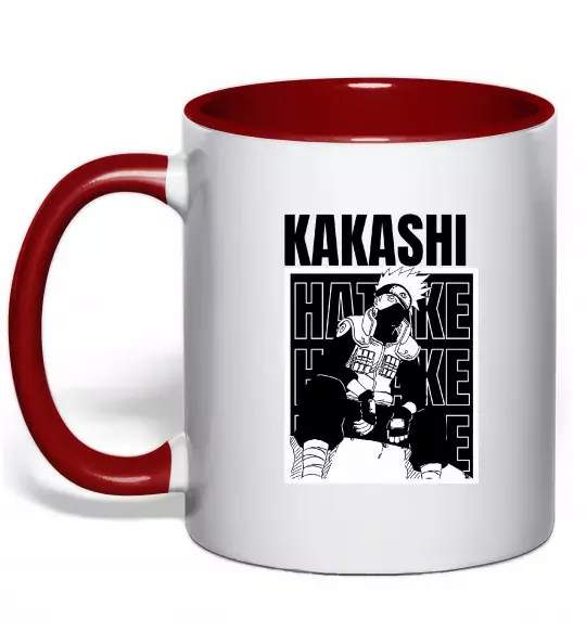 Чашка з кольоровою ручкою Kakashi Hatake Червоний фото