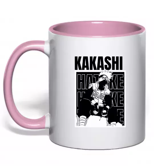 Чашка з кольоровою ручкою Kakashi Hatake Ніжно рожевий фото