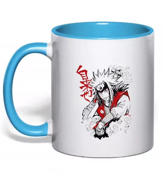 Чашка з кольоровою ручкою Jiraiya Блакитний фото