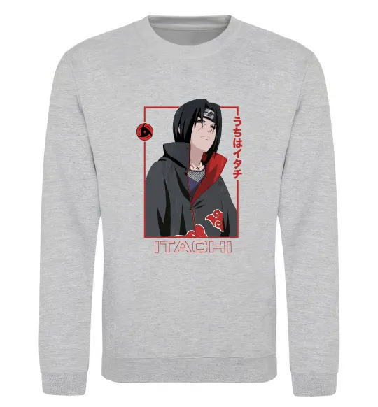 Світшот Наруто Itachi Сірий меланж фото
