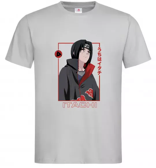 Чоловіча футболка Наруто Itachi Сірий фото