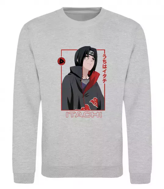 Світшот Наруто Itachi Сірий меланж фото