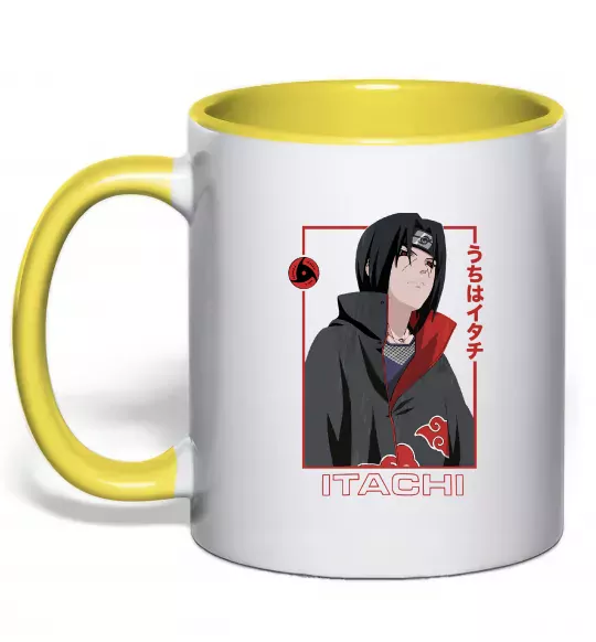 Чашка з кольоровою ручкою Наруто Itachi Сонячно жовтий фото