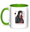 Чашка з кольоровою ручкою Наруто Itachi Зелений фото