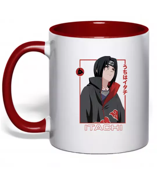 Чашка з кольоровою ручкою Наруто Itachi Червоний фото