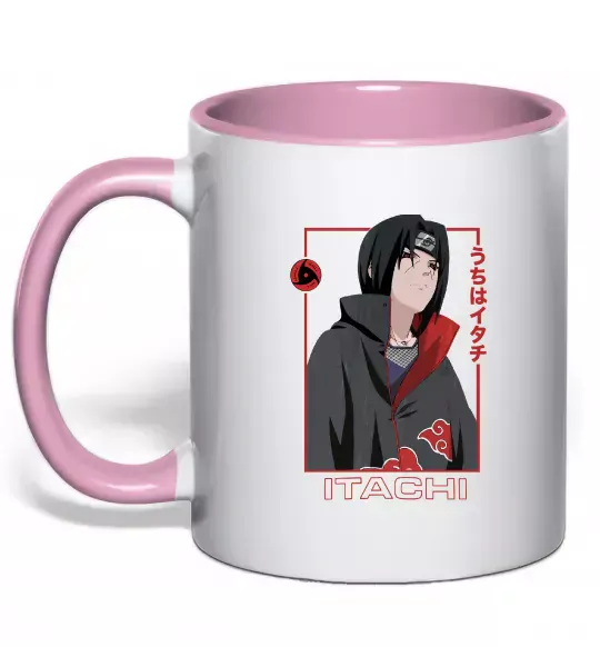 Чашка з кольоровою ручкою Наруто Itachi Ніжно рожевий фото