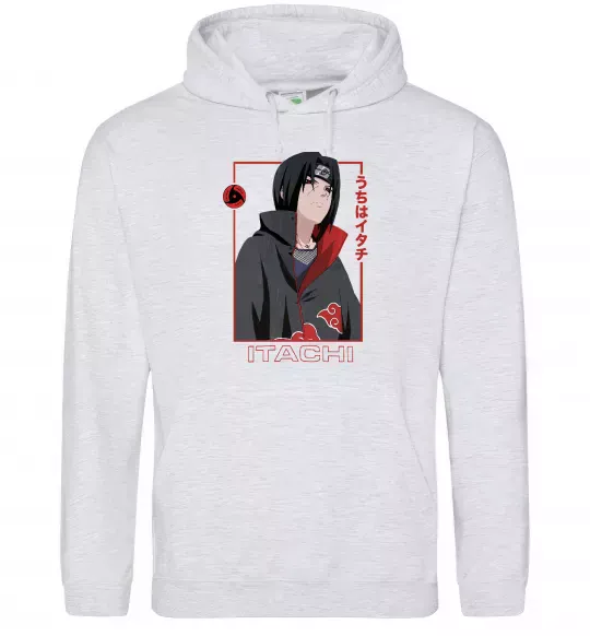 Жіноча толстовка (худі) Наруто Itachi Сірий меланж фото