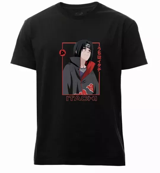 Чоловіча преміум футболка Наруто Itachi Чорний фото