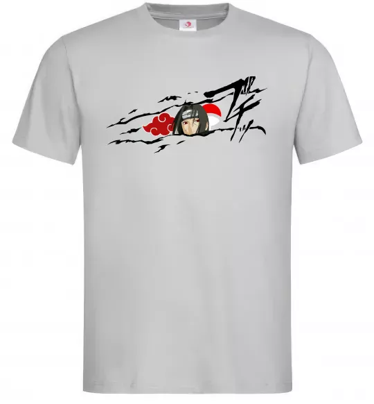 Чоловіча футболка Itachi Uchiha Akatsuki Сірий фото