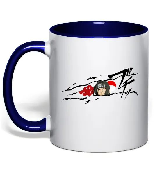 Чашка з кольоровою ручкою Itachi Uchiha Akatsuki Глибокий темно-синій фото