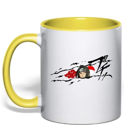 Чашка с цветной ручкой Itachi Uchiha Akatsuki Лимонный фото