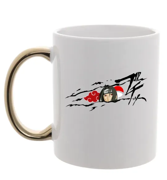 Чашка з кольоровою ручкою Itachi Uchiha Akatsuki Золото фото