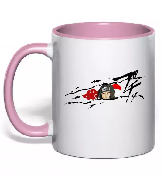 Чашка з кольоровою ручкою Itachi Uchiha Akatsuki Ніжно рожевий фото