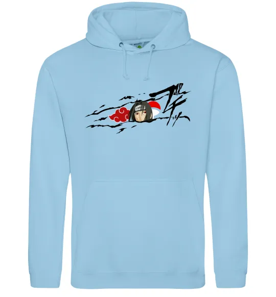 Мужская толстовка (худи) Itachi Uchiha Akatsuki Голубой фото