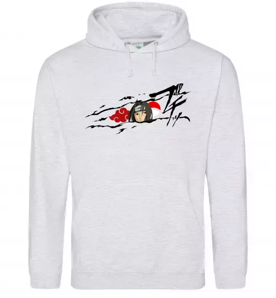 Жіноча толстовка (худі) Itachi Uchiha Akatsuki Сірий меланж фото