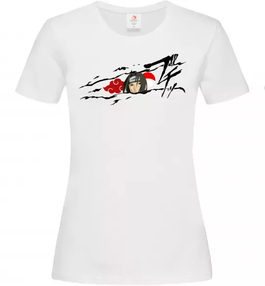 Жіноча футболка Itachi Uchiha Akatsuki Білий фото